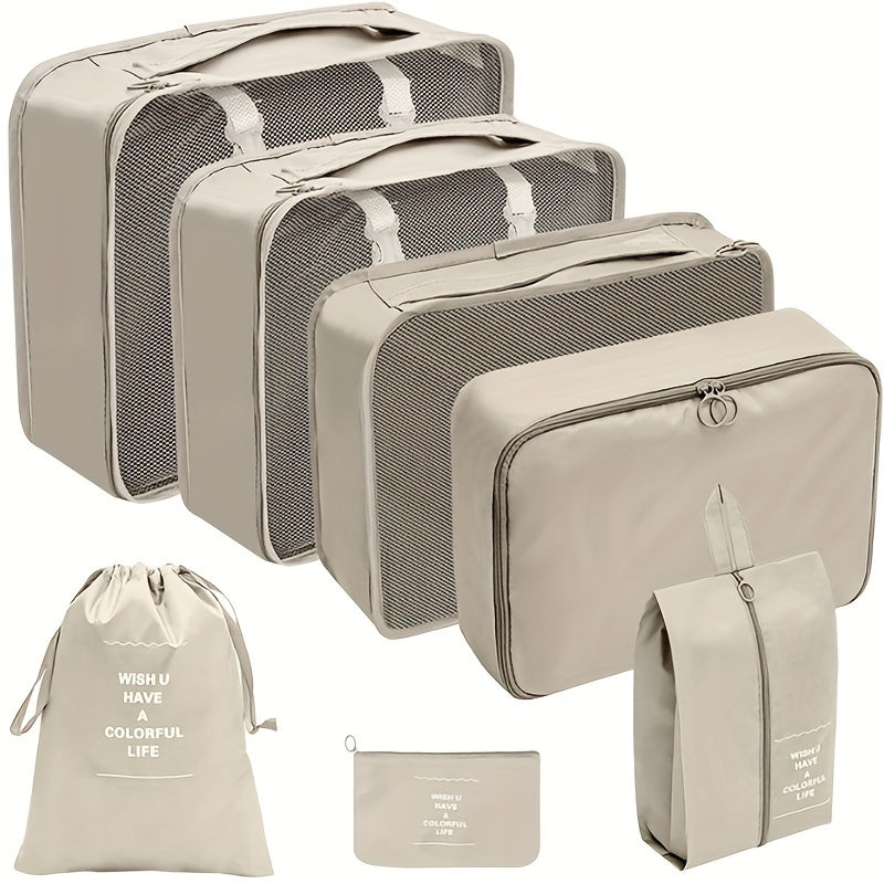 7Pcs\u002FSet Travel Packing Organizers, Lightweight Luggage Organizer Bags Set in 3 Sizes with Large Toiletries Bag\u002FUnderwear Bag\u002FShoe Bag, Travel Essentials for Carry on