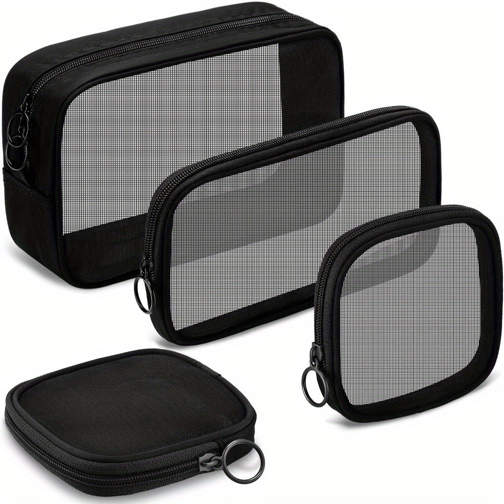 4 Pieces Cosmetic Organizer Bags with Zipper, Portable Makeup Cosmetic Bag, for Purse Travel Daily or Keep Small Items