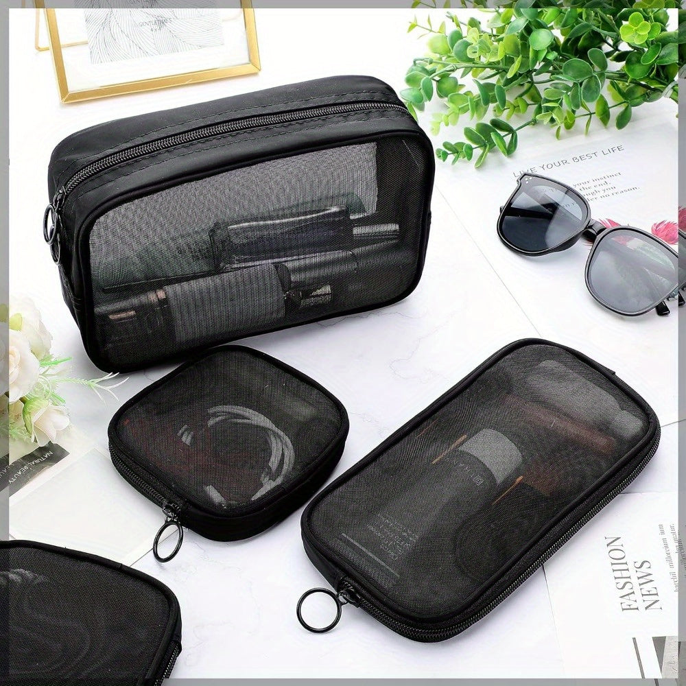 4 Pieces Cosmetic Organizer Bags with Zipper, Portable Makeup Cosmetic Bag, for Purse Travel Daily or Keep Small Items