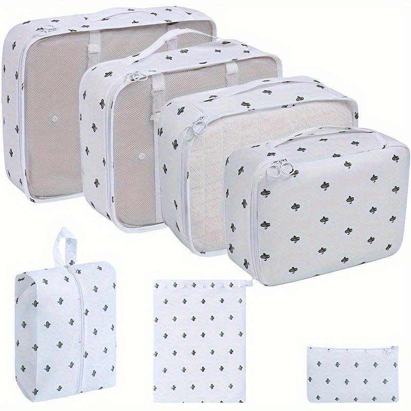 7Pcs\u002FSet Travel Packing Organizers, Lightweight Luggage Organizer Bags Set in 3 Sizes with Large Toiletries Bag\u002FUnderwear Bag\u002FShoe Bag, Travel Essentials for Carry on