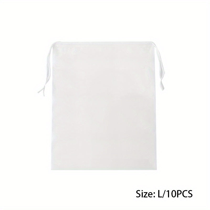 10pcs Multi Functional Storage Bag with Drawstring, Suitable for Organizing Underwear, Shoes, Clothes, Bundle Pockets, Frosted Bags, Cosmetics Storage Packaging Bags, Home and Travel Storage Bags