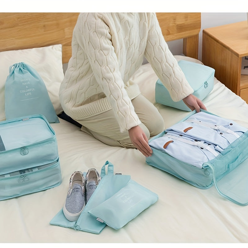 7Pcs\u002FSet Travel Packing Organizers, Lightweight Luggage Organizer Bags Set in 3 Sizes with Large Toiletries Bag\u002FUnderwear Bag\u002FShoe Bag, Travel Essentials for Carry on