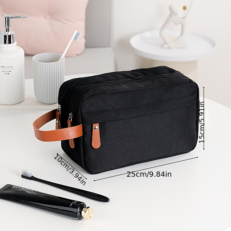Men's Cationic 300D High Quality Travel Toiletry Storage Bag Hanging Dopp Kit Shaving Bag with Divider And Handle Travel Bags