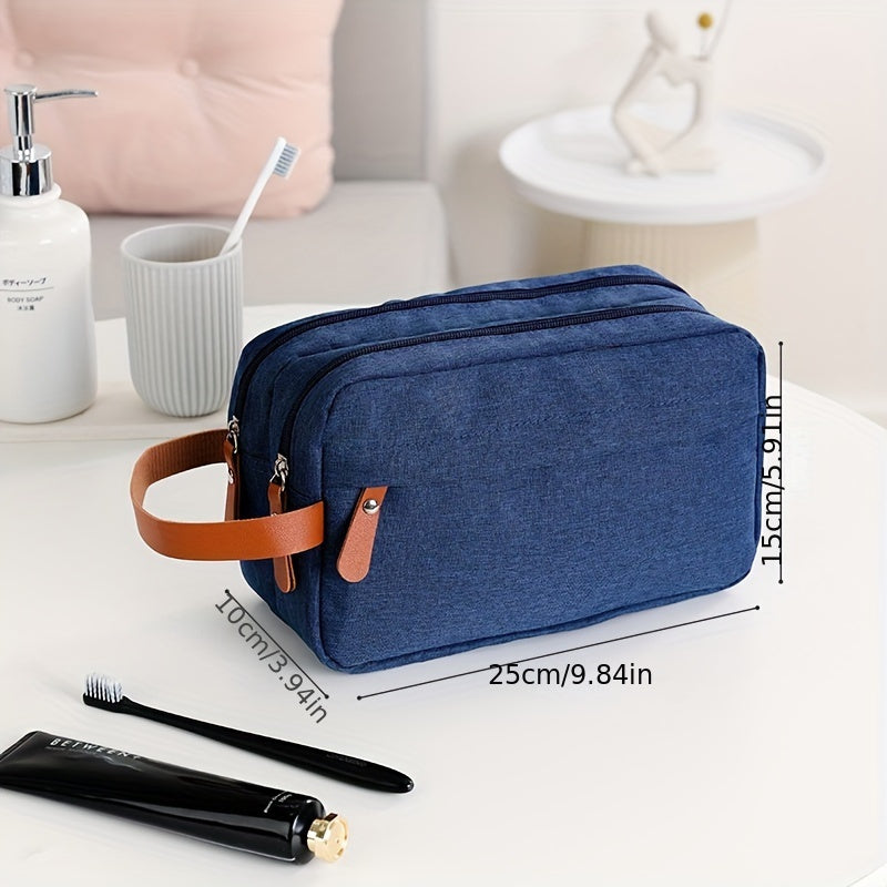 Men's Cationic 300D High Quality Travel Toiletry Storage Bag Hanging Dopp Kit Shaving Bag with Divider And Handle Travel Bags