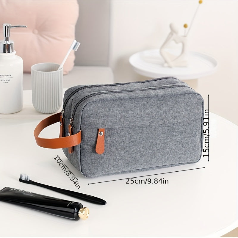 Men's Cationic 300D High Quality Travel Toiletry Storage Bag Hanging Dopp Kit Shaving Bag with Divider And Handle Travel Bags