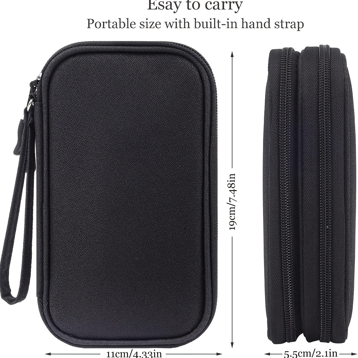 Waterproof Double-Layer Electronics Organizer Bag for Travel, Tech Pouch with Padded Compartments & Elastic Straps - Cable Storage for Chargers, Power Banks, Phones & SD Cards