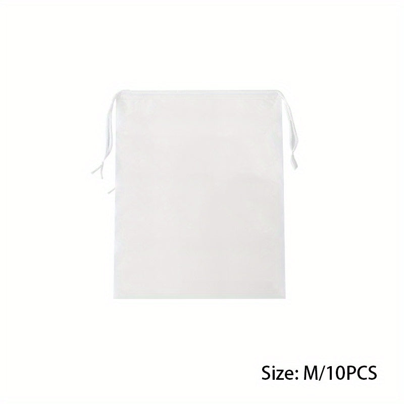 10pcs Multi Functional Storage Bag with Drawstring, Suitable for Organizing Underwear, Shoes, Clothes, Bundle Pockets, Frosted Bags, Cosmetics Storage Packaging Bags, Home and Travel Storage Bags