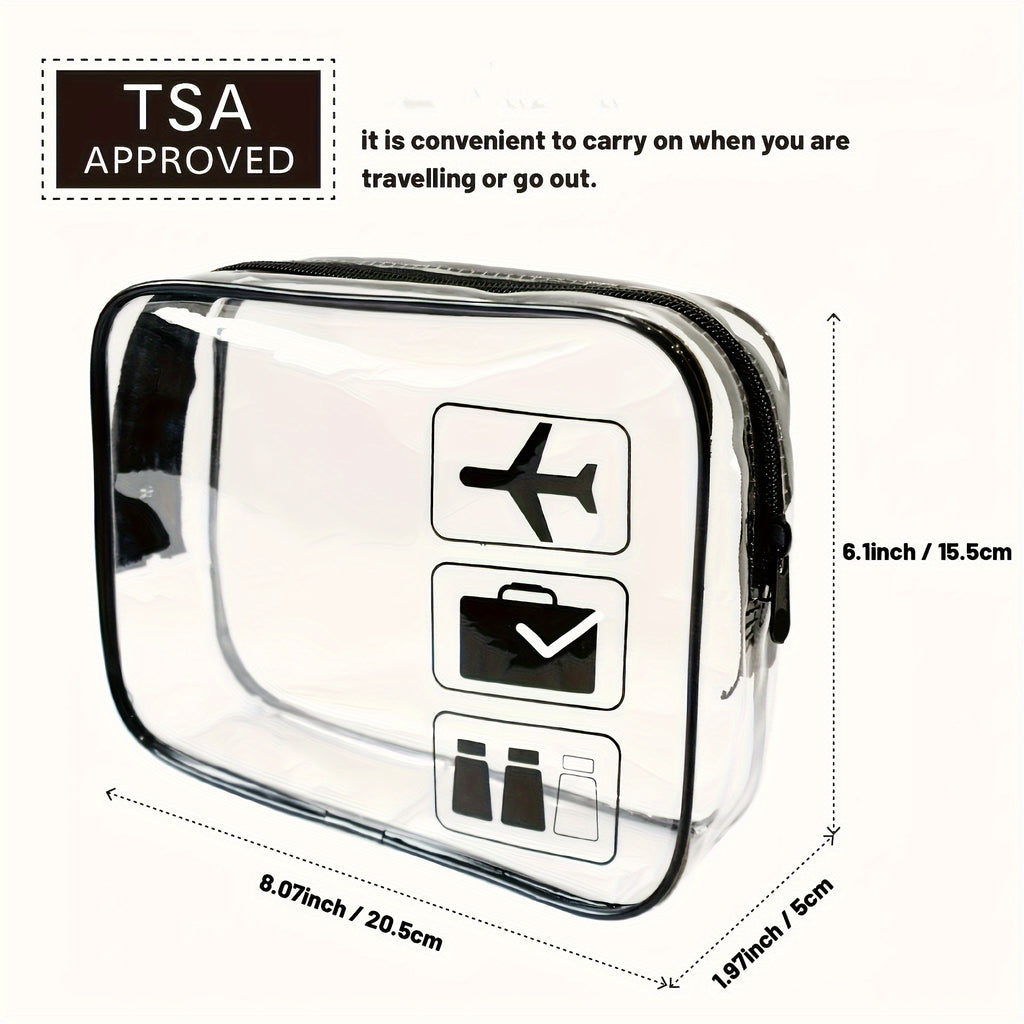 1pc TSA Approved Clear Toiletry Travel Bag - Quart Size (8.15\