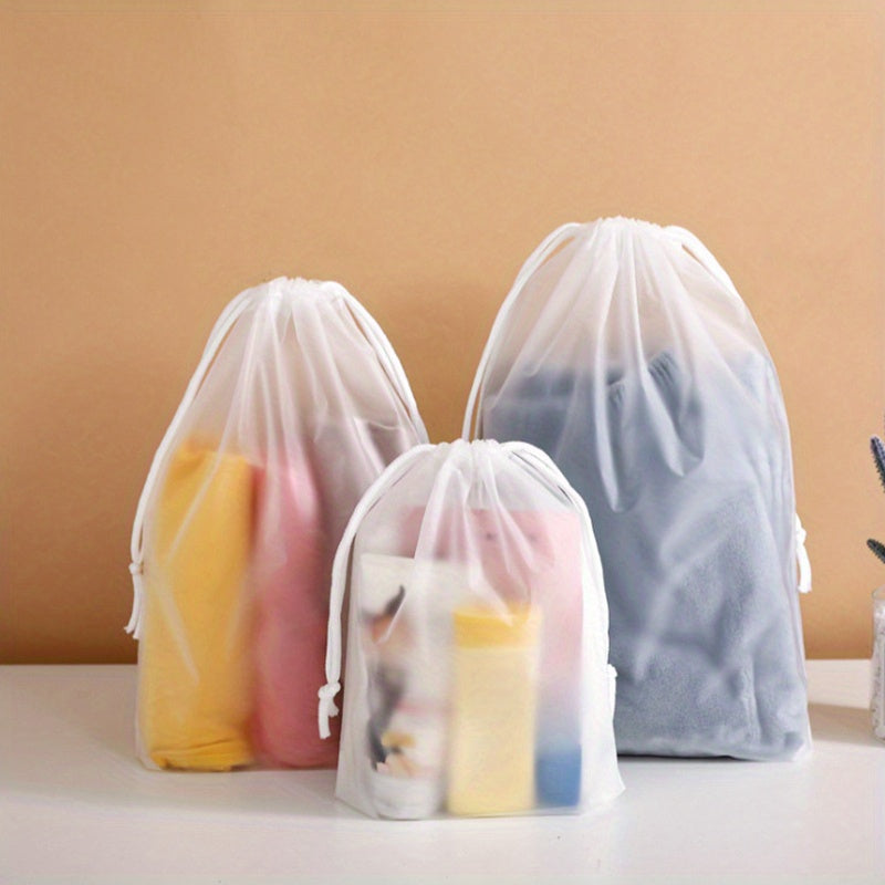 10pcs Multi Functional Storage Bag with Drawstring, Suitable for Organizing Underwear, Shoes, Clothes, Bundle Pockets, Frosted Bags, Cosmetics Storage Packaging Bags, Home and Travel Storage Bags