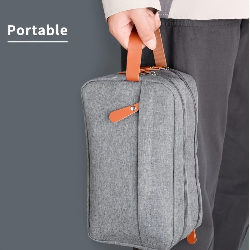 Men's Cationic 300D High Quality Travel Toiletry Storage Bag Hanging Dopp Kit Shaving Bag with Divider And Handle Travel Bags