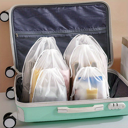 10pcs Multi Functional Storage Bag with Drawstring, Suitable for Organizing Underwear, Shoes, Clothes, Bundle Pockets, Frosted Bags, Cosmetics Storage Packaging Bags, Home and Travel Storage Bags