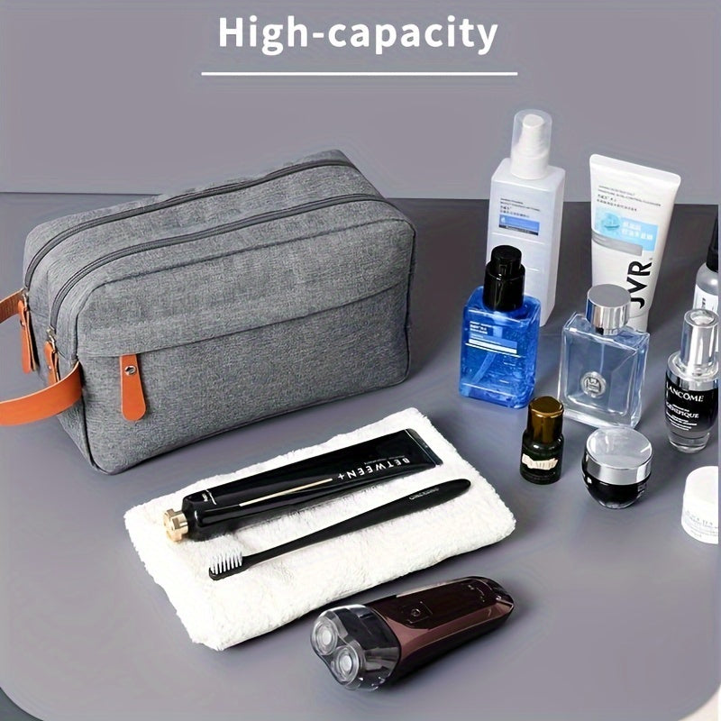 Men's Cationic 300D High Quality Travel Toiletry Storage Bag Hanging Dopp Kit Shaving Bag with Divider And Handle Travel Bags