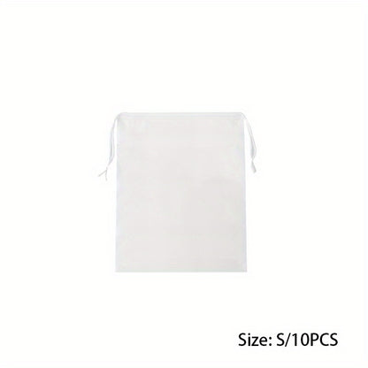 10pcs Multi Functional Storage Bag with Drawstring, Suitable for Organizing Underwear, Shoes, Clothes, Bundle Pockets, Frosted Bags, Cosmetics Storage Packaging Bags, Home and Travel Storage Bags