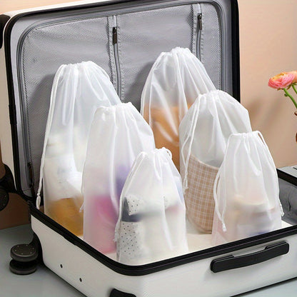 10pcs Multi Functional Storage Bag with Drawstring, Suitable for Organizing Underwear, Shoes, Clothes, Bundle Pockets, Frosted Bags, Cosmetics Storage Packaging Bags, Home and Travel Storage Bags