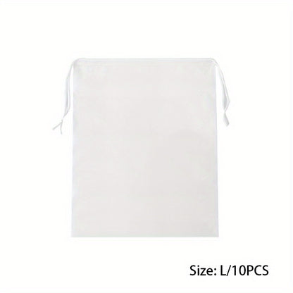10pcs Multi Functional Storage Bag with Drawstring, Suitable for Organizing Underwear, Shoes, Clothes, Bundle Pockets, Frosted Bags, Cosmetics Storage Packaging Bags, Home and Travel Storage Bags