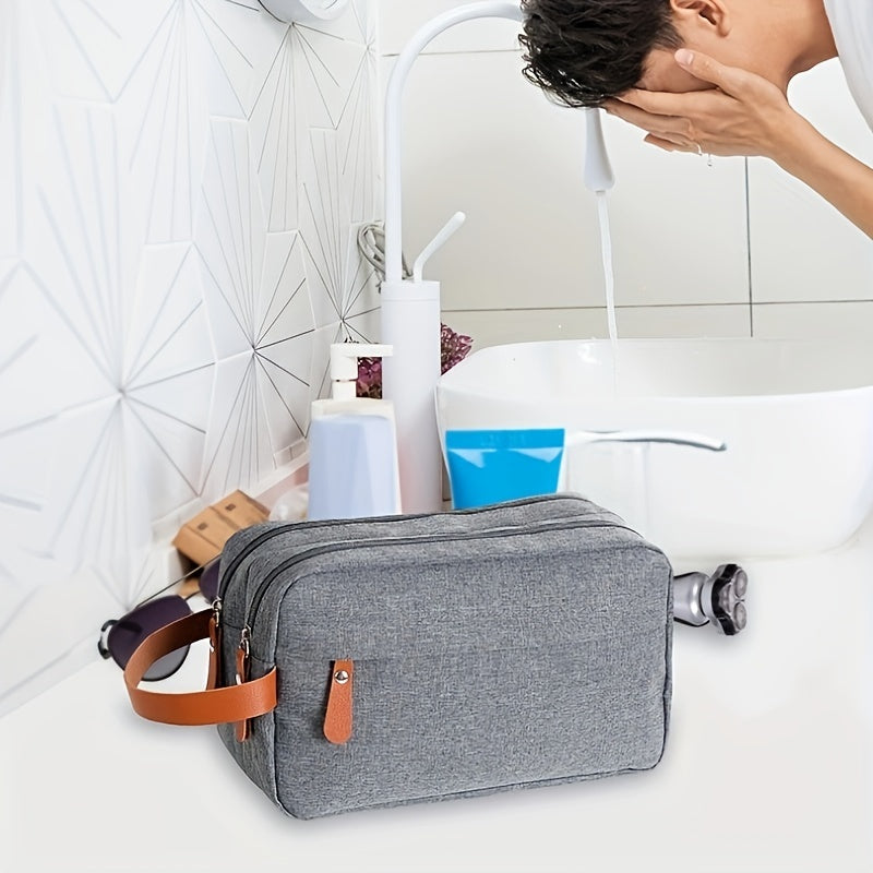 Men's Cationic 300D High Quality Travel Toiletry Storage Bag Hanging Dopp Kit Shaving Bag with Divider And Handle Travel Bags